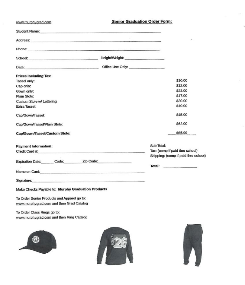 senior graduation form 2025 2026